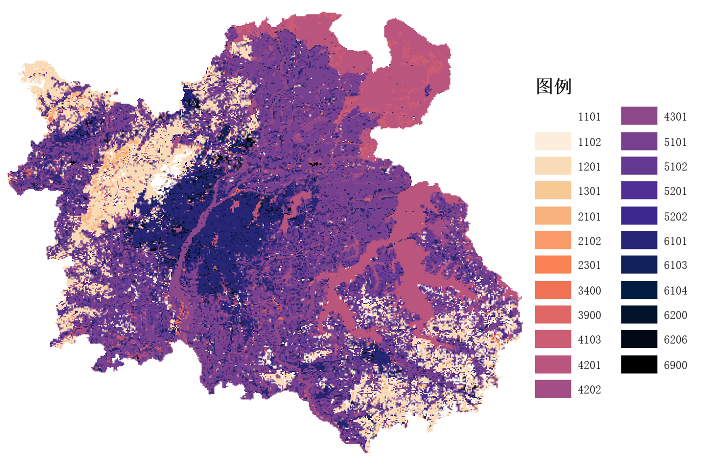 栅格唯一值渲染